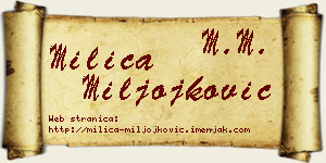 Milica Miljojković vizit kartica